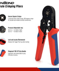 Self Adjusting Crimp Tool Kit With 1200 Ferrule Connectors, Red And Black Ratcheting Wire Crimper For Electrical Terminals