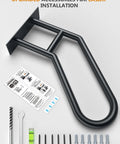Durable Wrought Iron Wall Mounted Handrail For 1-3 Indoor Steps with installation accessories and hardware
