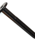 Solid Black Hex Head Bolts For Furniture And Cabinetry, 1/4-20 By 2.36 Inches Flat Countersink Fastener shown from side.