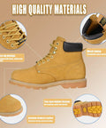 Rugged Leather Steel Toe Work Boots For Men, Oil And Slip Resistant, Heavy Duty Industrial Construction Safety Footwear, US 10.5W Side View