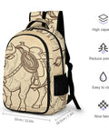 Vintage Bull Line Art Printed Backpack Unisex Large Capacity All Day Everyday Carry Daypack Made From Durable Polyester With...