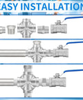 304 Stainless Steel Pipe Fitting 4 Way Cross NPT Female Threads Three Eighths Inch Four Way Connector for plumbing