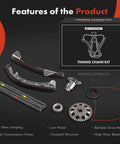 Six Piece Engine Timing Chain Kit With Sprocket For DOHC 1.8L 1ZZ FE displayed with parts and packaging
