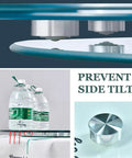 Tempered Glass Lazy Susan Turntable For Dining Table With Swivel Assist System showing anti-tip system and side tilt prevention