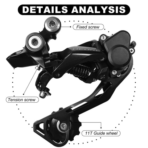 10 Speed Rear Derailleur Direct Mount With SGS Long Cage For Mountain Bikes RD M6000 SGS, detailed view of components