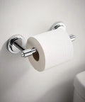 Iso Collection Double Post Pivoting Chrome Toilet Paper Holder For A Modern Bathroom No Fuss Install Sturdy Chrome Finish