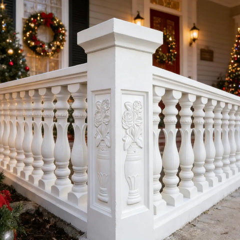 105Cm Balcony Spacer Column Molds For 90Cm Railing Styles Round Bottle Square Lotus Chrysanthemum on villa deck