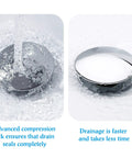 Solid Build Universal Pop Up Sink Drain Stopper With Overflow Chrome Finish Anti Clog Design For Kitchen And Bathroom Sinks in water.