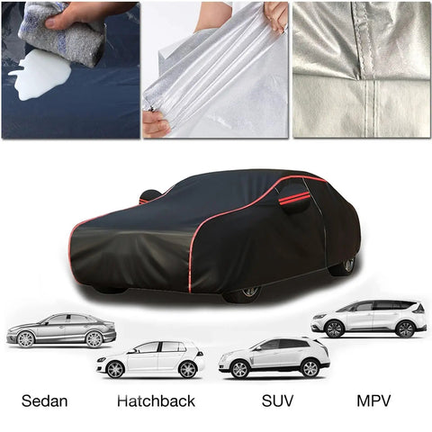 Heavy Duty Waterproof Car Cover For Tesla Cybertruck With Uv Protection Scratch Resistant Outdoor Weatherproof Shield, black cover on a truck.
