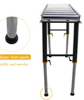 Nine Roll Conveyor Roller Stand With Adjustable Height For Heavy Duty Load, rubber foot pads for stability