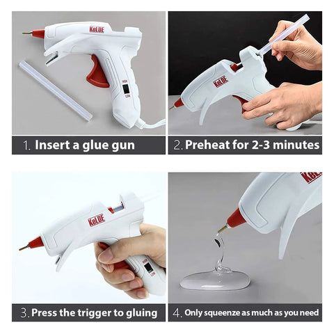 20W Dual Temperature Hot Glue Gun Kit With AntiDrip Long Fine Tip And 25 Glue Sticks For Precision Pro Grade DIY Crafts