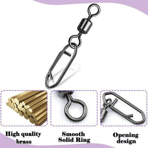 Heavy Duty Fishing Snap Swivels With Ball Bearing Speed Clips Stainless Steel Tackle Clips For Saltwater And Freshwater