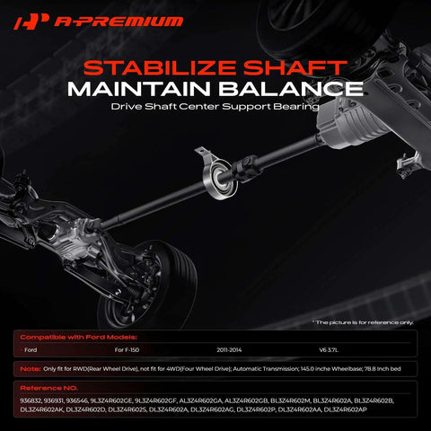 Built Tough Driveshaft Center Support Carrier Bearing Drops Right In For 2011 To 2014 Ford F150 3 Point Seven Liter V6 Rwd Automatic Extended Cab 145 Inch Wheelbase Smooth Ride Guarantee