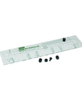 Built Tough 13 Hole Shelf Pin Jig With 32 Mm Spacing And 3 8 Inch Guide Holes fits self centering boring bits, includes drill bits and layout guide.