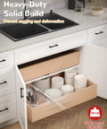 Center Mount Drawer Slides 20 Inch Heavy Duty Hidden Undermount Rails Three Quarter Extension Bottom Glide Track For Kitchen Cabinets Dressers And Chests Of Drawers Easy Install 50 Lb Load Capacity in open kitchen drawer