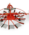 Kuhn GA 4731 GM 1:32 Scale Single Rotor Rotary Rake Die Cast Farm Implement Accessory For Tractor Models side view with tines