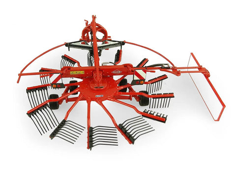 Kuhn GA 4731 GM 1:32 Scale Single Rotor Rotary Rake Die Cast Farm Implement Accessory For Tractor Models side view with tines