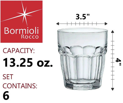 Rock Bar Stackable Double Old Fashioned Glasses 13.25 Oz Set Of 6 For Cocktails And Home Bars Clear Durable Barware With Classic Bistro Vibe Stacks Easy For Quick Prep And Party Night Entertainment