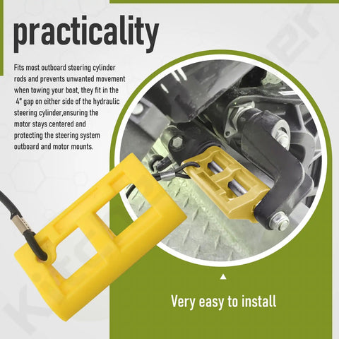 4 Inch Outboard Hydraulic Steering Lock For Easy Install Safe Trailering And Transport Boat Motor Steering Clips For Outboard Engines Universal Fit Yellow Built Tough Corrosion Resistant