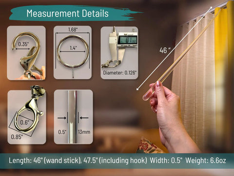46 Inch All Clear Acrylic Curtain Pull Wand Set Four Pack Durable Clear Drape Rod Pulls For Windows Easy Install And Clean Simple Slick Look With Impact Resistant And Weather Resistant Build. 46-inch clear acrylic curtain pull wand holding drapes