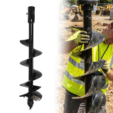 12 By 52 Inch Spiral Excavator Auger With 2 Inch Hex Connection Replacement Garden Auger Bit For Post Hole Drilling