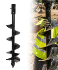 Beefed-Up 12 X 52 Inch Spiral Post Hole Auger Drill Bit With 2 Inch Hex Connection For Excavator Post Hole Drillers Garden Spiral Hole Planter Steel Construction in use outdoors