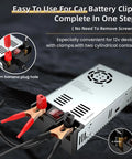 110V AC To 12V DC Converter With On Off Switch, Heavy Duty 50A 600W Power Supply, pure copper terminals, connectors for car battery clips