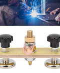 Heavy Duty Magnetic Ground Wire Clamp For Welding With Insulated Holder To Keep Workshop Repair And Metal Fabrication Projects Connected And Squeaky Clean, showing connection points and strong magnet.