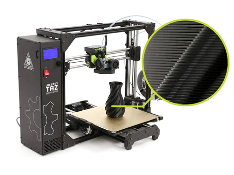 TAZ Workhorse Pro 3D Printer With Premium E3D Hot End And Belt Driven Z Axis For Fast Cycle Times Plus Smart Backlash Compensation Delivering Hella Smooth Prints Anytime