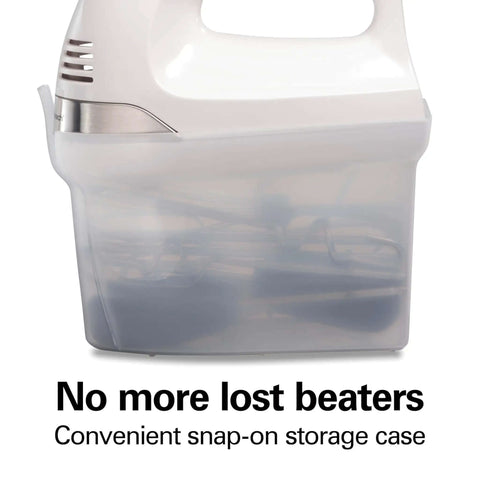 Kickass 6 Speed Electric Hand Mixer With Easy Clean Beaters And Snap On Storage Case For Bakers Seeking Smooth Performance And Zero Clogging Drama In The Kitchen in clear storage case