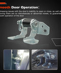 Premium Steel Lower Door Hinge Driver Side Left Front Hella Strong Straight Bolt Up Auto Replacement showing smooth operation.