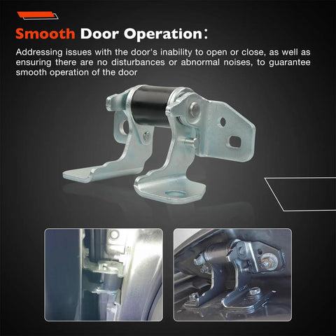 Premium Steel Lower Door Hinge Driver Side Left Front Hella Strong Straight Bolt Up Auto Replacement showing smooth operation.