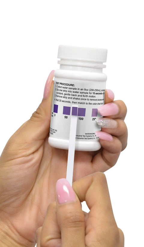 Waterworks Chloride Check Test Strips Nail Down Water Chloride Levels From Zero To Five Hundred PPM Fast Featuring straightforward dip and read process.