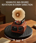 Heavy Duty 8 Inch Lazy Susan Turntable With Rock Solid Build And Smooth 360 Degree Silent Swivel Base Straight Up Hassle Free Setup For Pantry Organization Monitor Display And Tv Stand Black on wooden table.