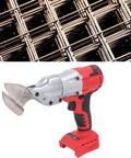 Powerful 800W Cordless Electric Metal Shears With Variable Speed Brushless Motor Cuts Stainless Steel And Carbon Steel Easily At 1500 To 2200Rpm For Smooth Sheet Metal Work Effortlessly against steel mesh.