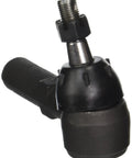 Heavy Duty Tie Rod End Steering Component Built Tough To Ride Clean Direct Replacement ES3452 Front Suspension Part close-up view showing black metallic finish.