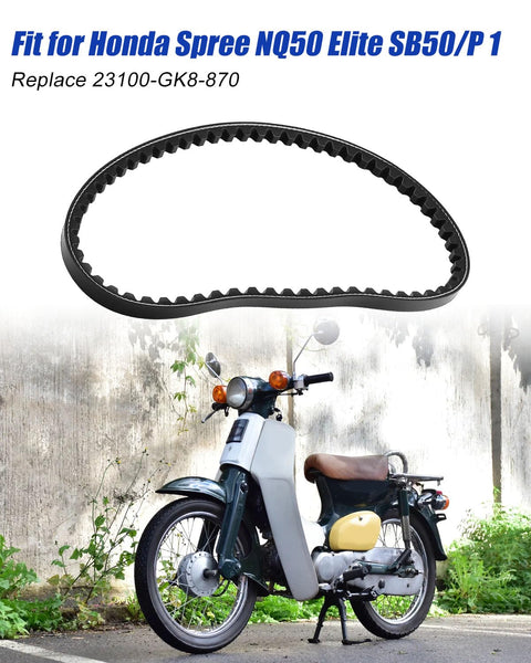 Honda 23100 GK8 870 Drive Belt For Spree NQ50 Elite SB50P Replacement Noise Reducing High Elasticity Belt For Quieter Starts Smoother Acceleration And Long Lasting Performance, black scooter drive belt