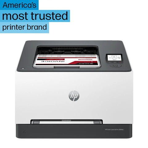 Color Laser Printer For Small Offices, Wireless Duplex Office Printer With Fast Color Printing Up To 26 Ppm. Front view of printer.