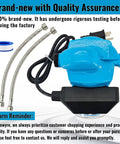 Instant Hot Water Recirculating Pump Kit for Tank Water Heaters with hoses and power cord, ready for cabinet installation.