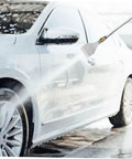Balacoo Industrial Air Blower Nozzle For Precise Cleaning And Fast Drying spraying water on a car tire, aluminum alloy material.