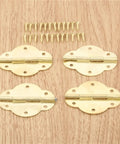 Four Dope Vintage 46 By 35 mm Hinges Set 4 Pack Antique Gold Shutter Style Cabinet Drawer Door Butt Hinges with screws
