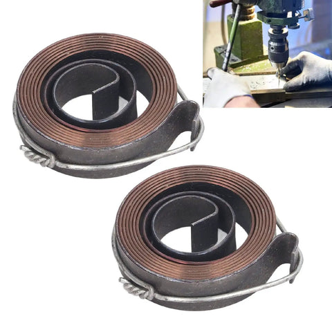 Must Have Drill Press Return Spring Set Coil Spring 0.8x10 With 37mm Outer Diameter Double Hook Plating Finish For Bench Drills Horizontal Or Vertical Use 2 Pack, shown with drill press example