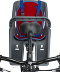 Rear Mount Lil Rider Child Bike Seat With Five Point Harness And Spoke Guard, view from bike handlebars.
