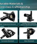 Top Shelf Replacement Thermostat Housing Assembly For Toyota Corolla Prius And Lexus Four Cylinder Engine Cooling System tight fit and durability in various angles.