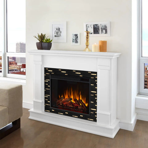 Fireplace with Peel And Stick Backsplash Wood And Metal Mosaic Tiles for Kitchen Self Adhesive No Grout No Mess DIY Friendly
