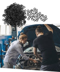 Beefy Workhorse Wave Washer Set For Tight Load Bearings 3 Piece Kit Includes Compression Wave Washers Grommet And Rubber Grommet Washers For Auto Home And Shop Use, black 10.0 x 5.0 x 0.3 mm washers