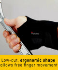 Left Hand Compression Wrist Brace With Three Adjustable Straps For A Custom Fit And Moderate Support Lets Your Fingers Move Naturally Easy To Use Black Size L/XL holding a wrench