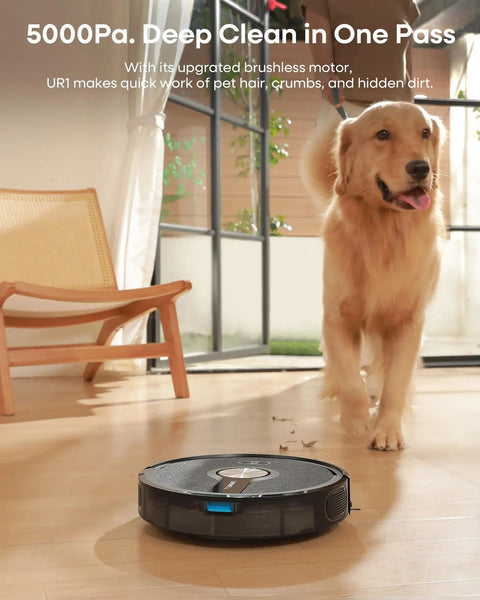 Robot Vacuum And Mop Combo With 5000Pa Suction, 180 Minutes Runtime, App And Alexa Control cleaning hard floor near pet hair