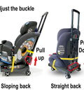 Amazon car seat dolly with wheels and extendable handle carrying a child car seat, black