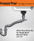 All-In-One Kitchen Sink Drain Kit One And A Half Inch With Flexible P-Trap Plug-And-Play No-Tool Installation Universal Compatibility